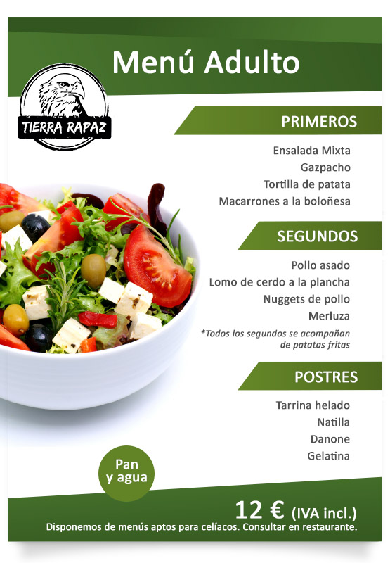 Menú adulto Tierra Rapaz