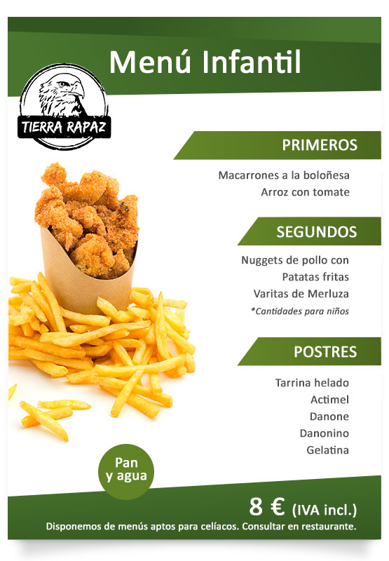 Menú Infantil Tierra Rapaz