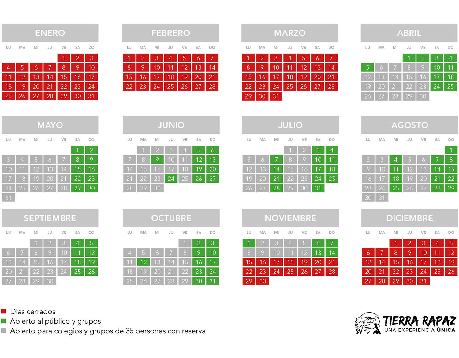 Calendario Tierra Rapaz