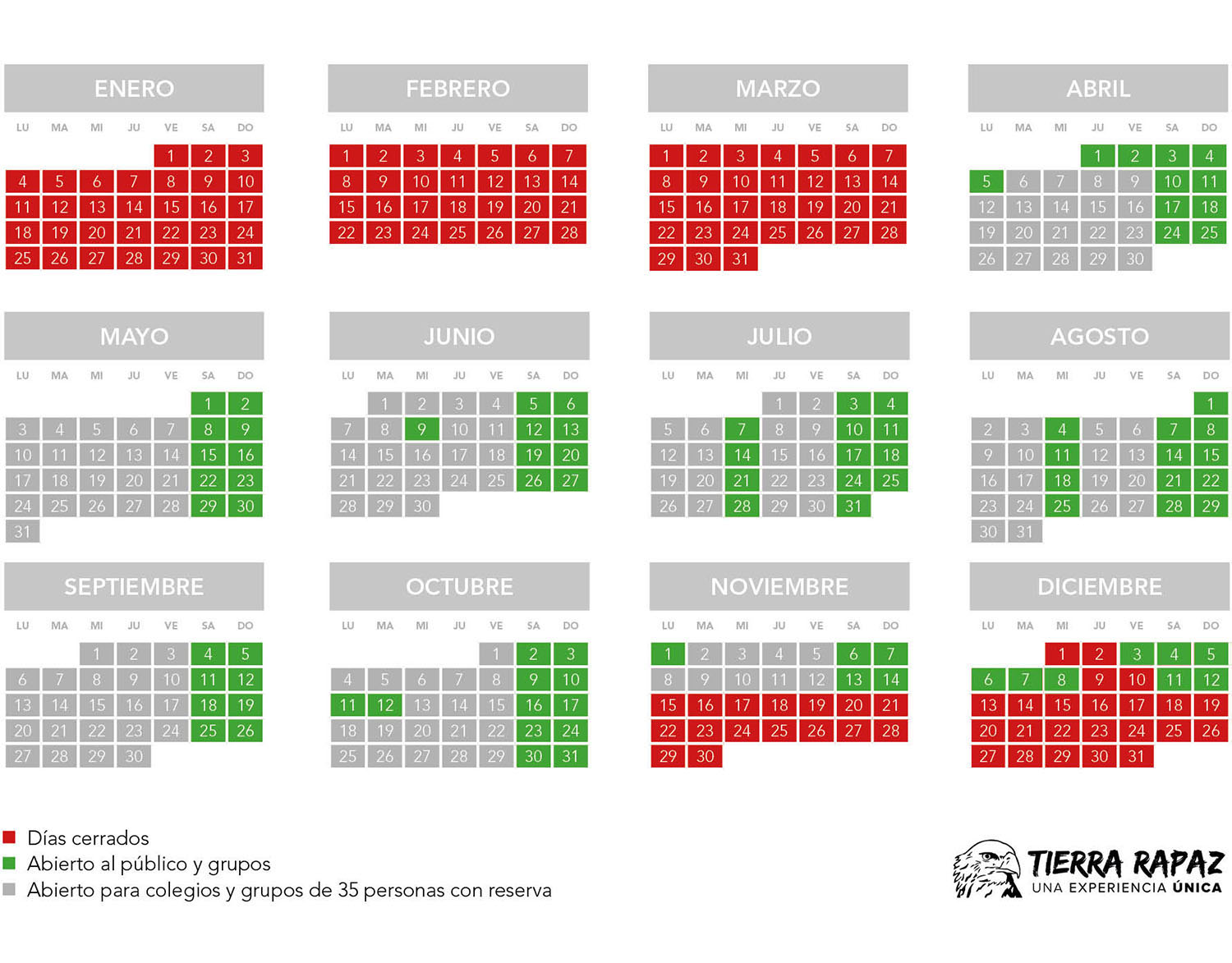 Calendario Tierra Rapaz